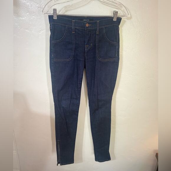 Early J Brand Indigo Clean Rinse Made in California Skinny Ankle Zipper Jeans 26 - Picture 2 of 11